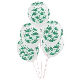 5 Ballons - grüne Blätter