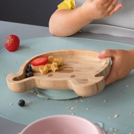 Snackteller aus Bambusholz mit Saugnapf - Little Chums Dog
