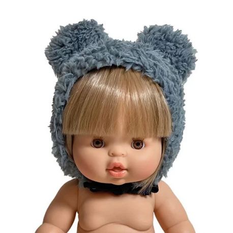 Puppenhut mit Ohren Orso - Anthrazit Puppenhut mit Ohren Orso - Anthrazit