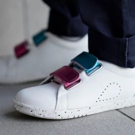 Schuhe Step Up Grass Court Switch - White + Raspberry + Peacock