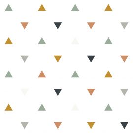 Tapete - Triangles blue, grey & beige