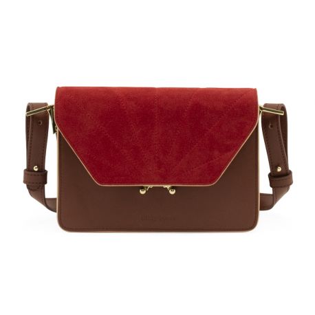 Schultertasche colore - Faded burgundy + poppy red - The Sticky Sis Club