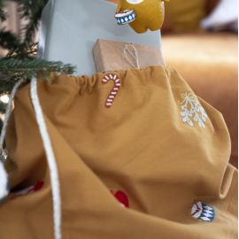 Geschenkbeutel - Nostalgia embroidery - Ochre
