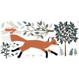 Wandaufkleber Decor XL - Mr Fox Forest Running