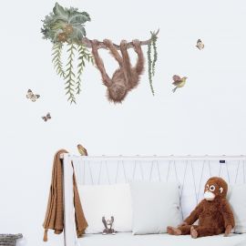 Wandaufkleber - Young Orangutan On His Liana