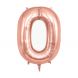Folienballon Zahlen - rose gold 0
