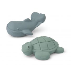 Ned Badespielzeug - 2-pack - Peppermint & whale blue mix