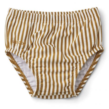 Anthony Babybadehose Seersucker - Y & D Stripe: Golden caramel & White