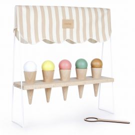 Ice Cream Corner - Taupe Stripes