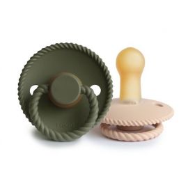 2er Set FRIGG Rope Latex-Schnuller - Croissant & Olive
