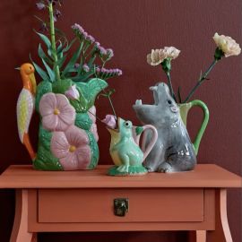 Frosch Keramik Vase - GrÃ¼n