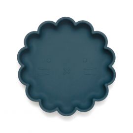 Silikon Teller mit Saugnapf Lion - Balsam blue