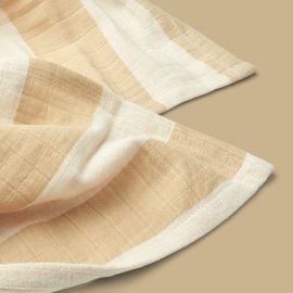 Set mit 2 Lewis Mulltüchern - Stripe: Safari & sandy