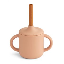 Cameron Trinkbecher mit Strohhalm - Mustard & tuscany rose mix