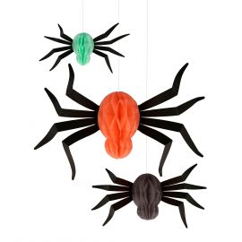 12-er Set Deko - Hanging Honeycomb Spiders