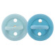 2 runde Gummi -Schnuller - Bumi Baby - 3-36 Monate - Himmelblau und Denim