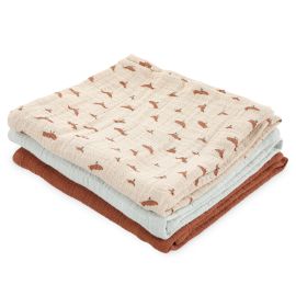 Set von 3 Musselin -Wimpern - 55x55 cm - Babbling Birds