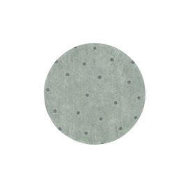 Abwaschbarer Teppich Round Dot Blue Sage