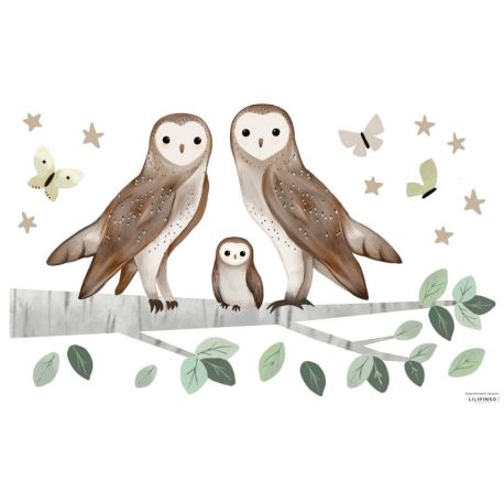 Stickerbogen Dekor M - Owls Family - Lilipinso