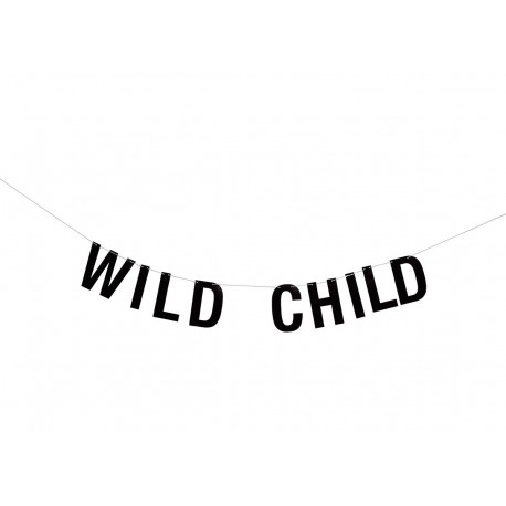 Schwarze Papiergirlande 'Wild child'