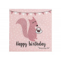 20 rosa Papierservietten 'Happy Birthday'