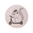 Runder rosa Teppich 'Squirrel on skate board'