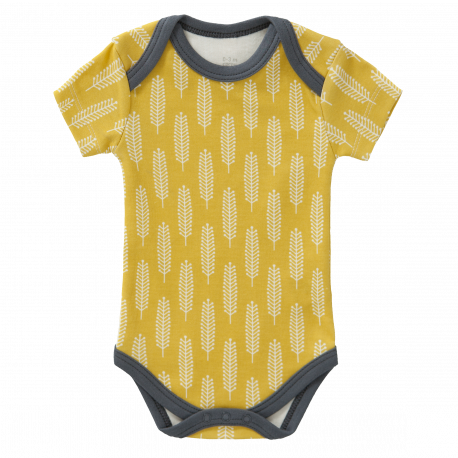 Kurzärmliger Babybody 'Havre lemon'