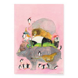 A2 Poster Marije Tolman 'Springende Pinguins'
