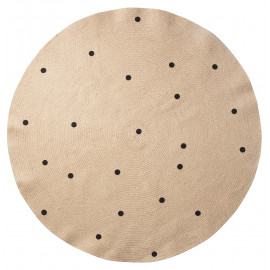 Großer Jute-Teppich mit Punkten 'Black dots'