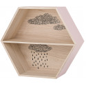 Hexagon Regal aus Holz mit Wolke 'Nude'