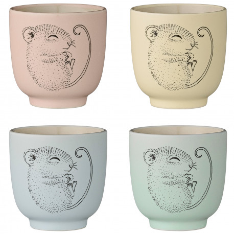 Set mit 4 besonders schönen Keramiktassen Set mit 4 besonders schönen Keramiktassen