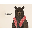 Lustiges Poster 'Bear dress up boa' 40x30 cm